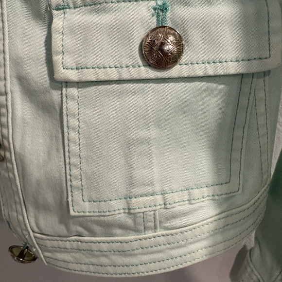 White House Black Market Light Mint Green Jacket Beautifully Military Style - Picture 7 of 16